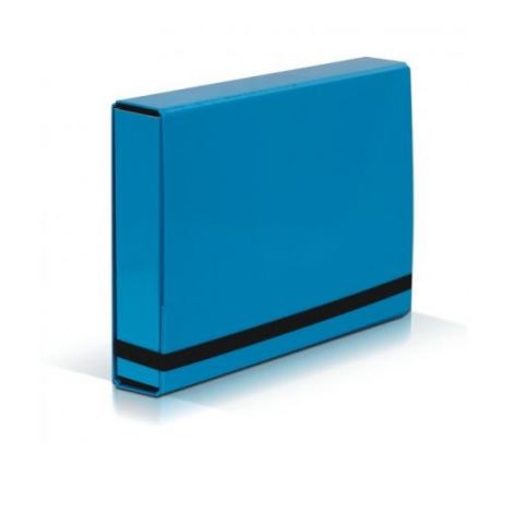 Teczka Vaupe A4/5cm Caribic Box z gumką, Niebieska jasna